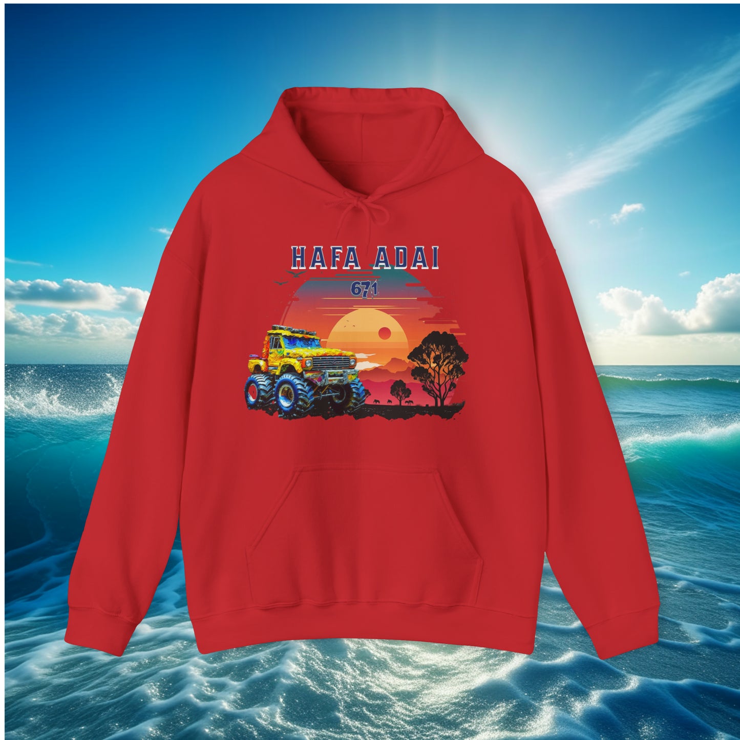 Hafa Adai 671 Truck Pullover Unisex Hoodie