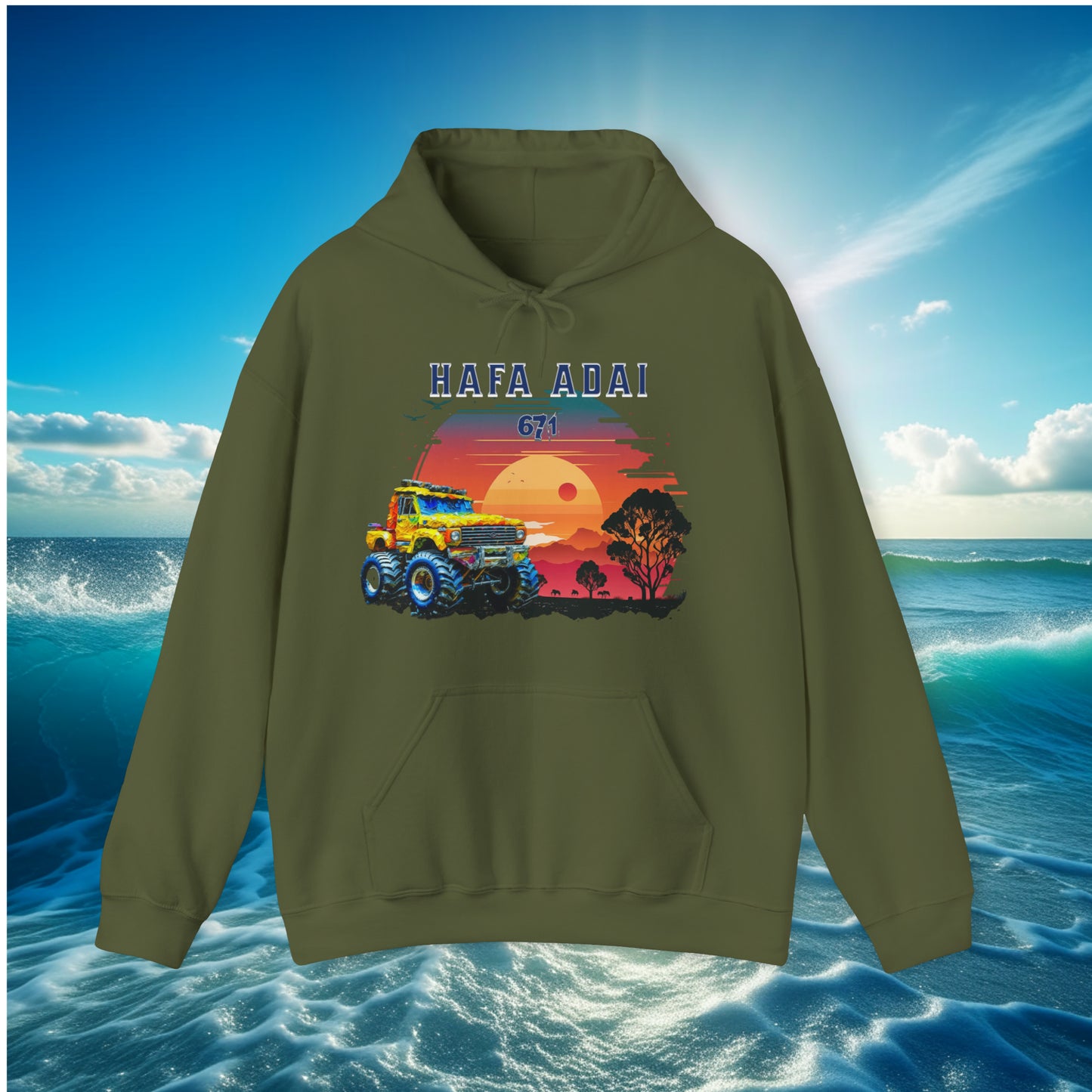 Hafa Adai 671 Truck Pullover Unisex Hoodie