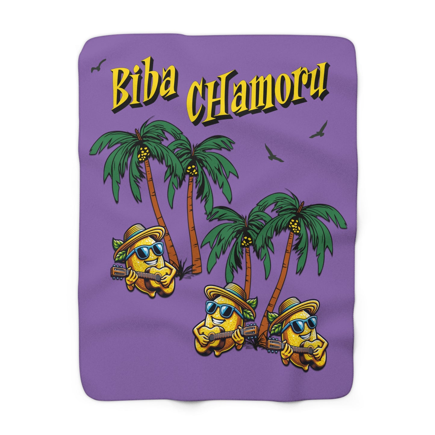 Biba CHamoru Sherpa Fleece Throw Blanket