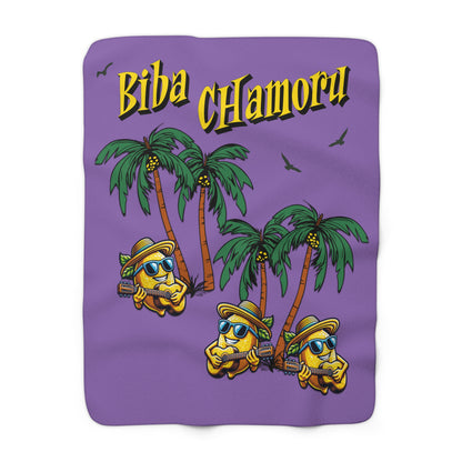 Biba CHamoru Sherpa Fleece Throw Blanket